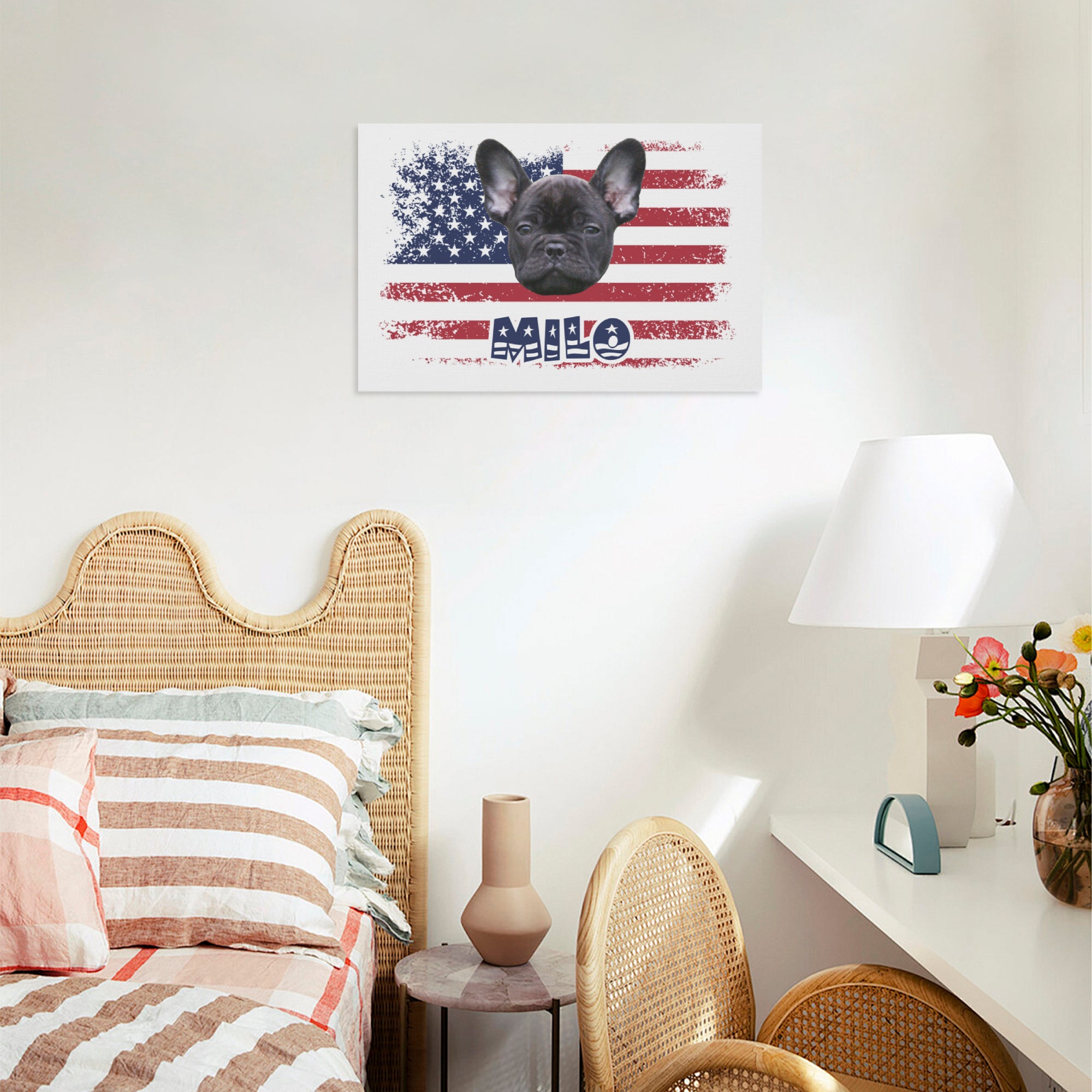 French Bulldog Steel Personalized Adorable Frenchie Canvas Wall Art Durable Dog Item