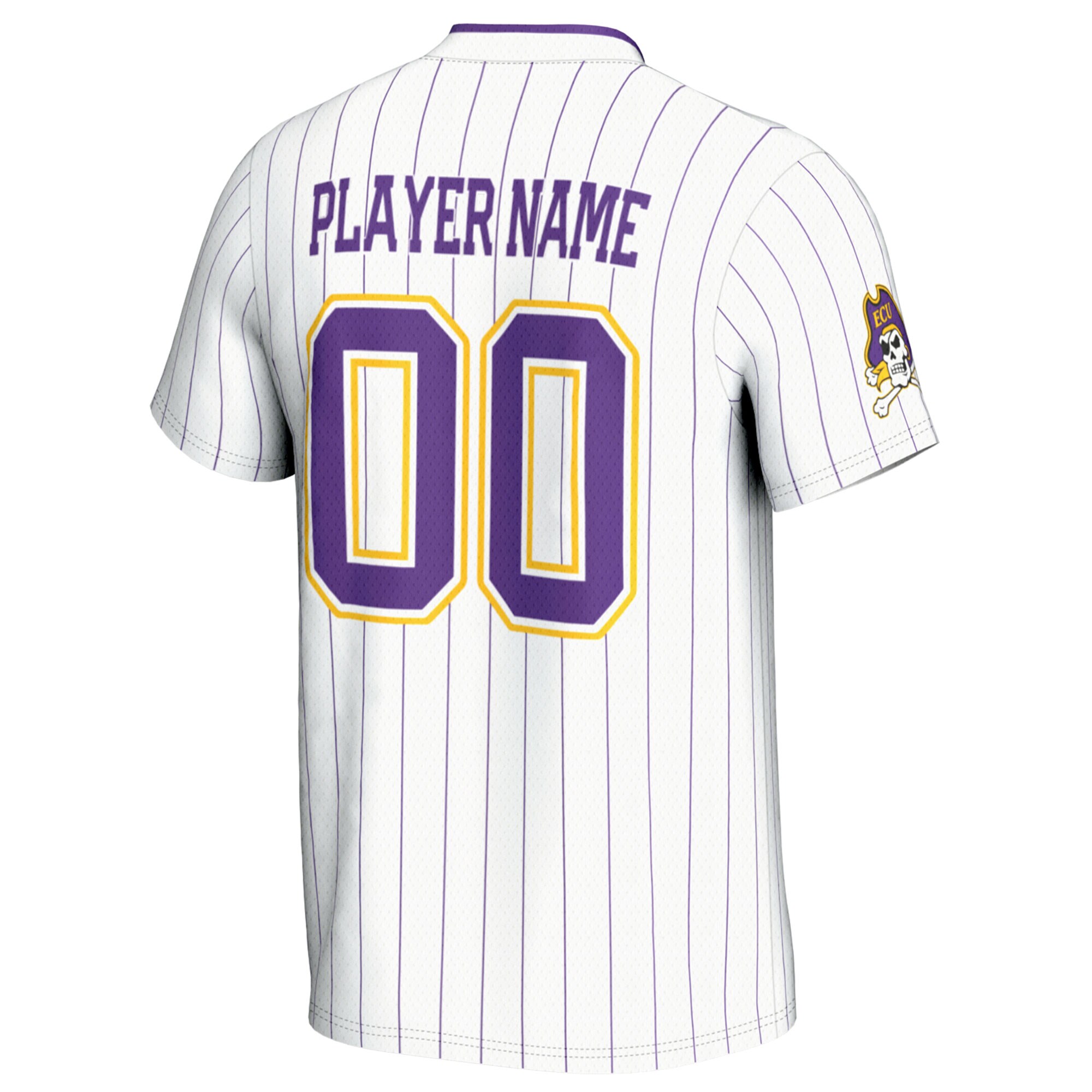 [NJP] ECU Pirates GameDay Greats Unisex NIL Pick-A-Player Lightweight Softball Jersey - White
