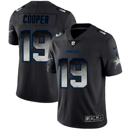 NFL DAL Cowboys #19 Amari Cooper Black Smoke Jersey - Authentic Qua...