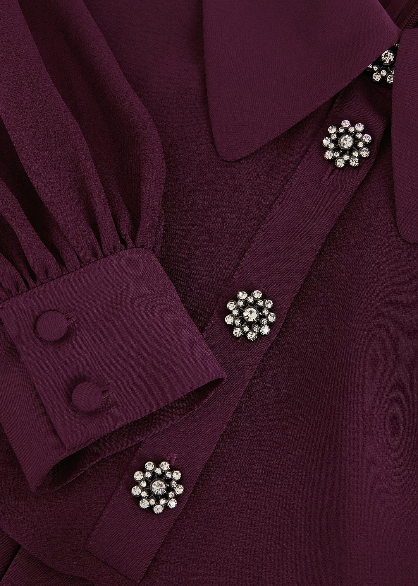 Petite Emily Burgundy Diamonte Button Jumpsuit
