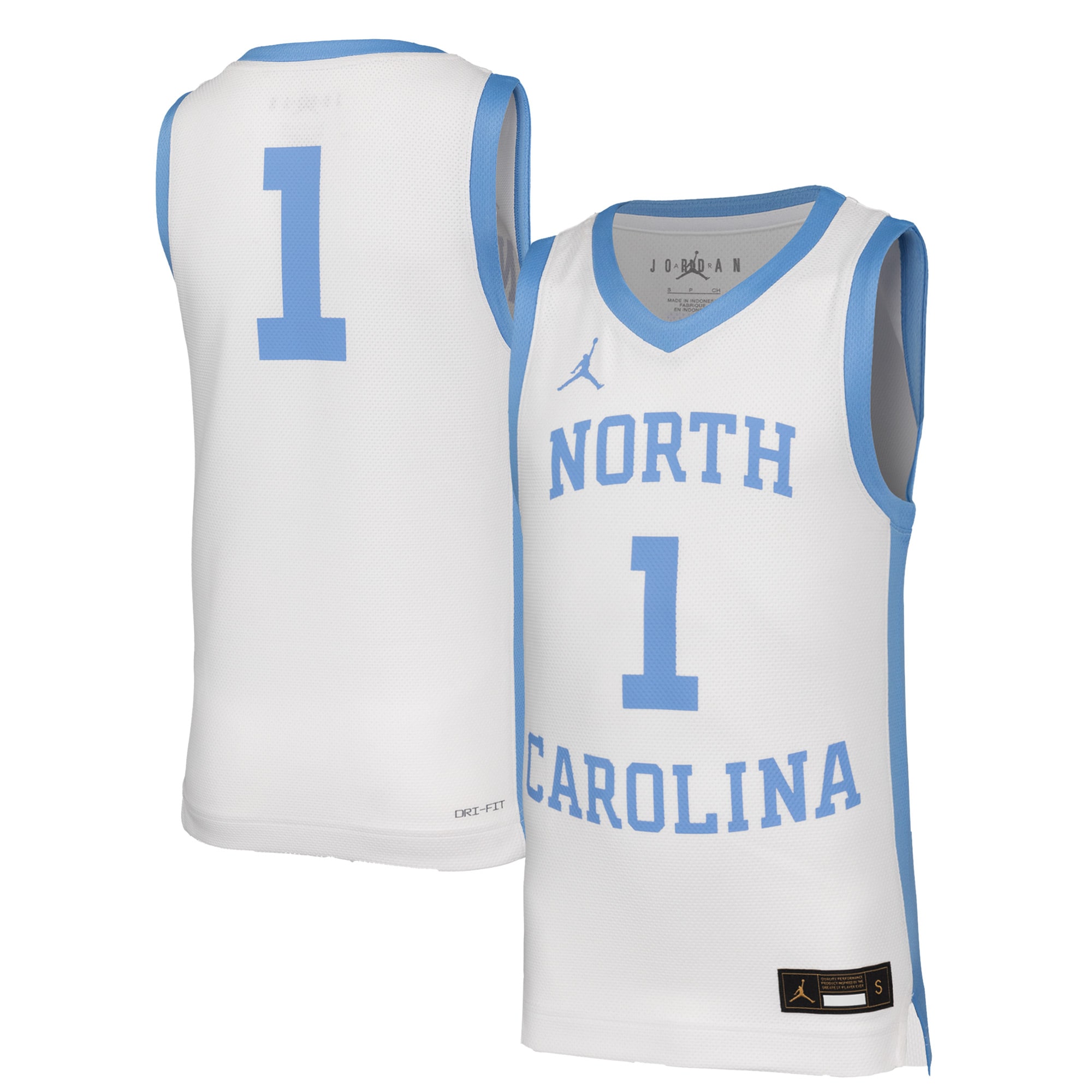 [NJP] North Carolina Tar Heels Youth Retro Replica Basketball Jersey - White