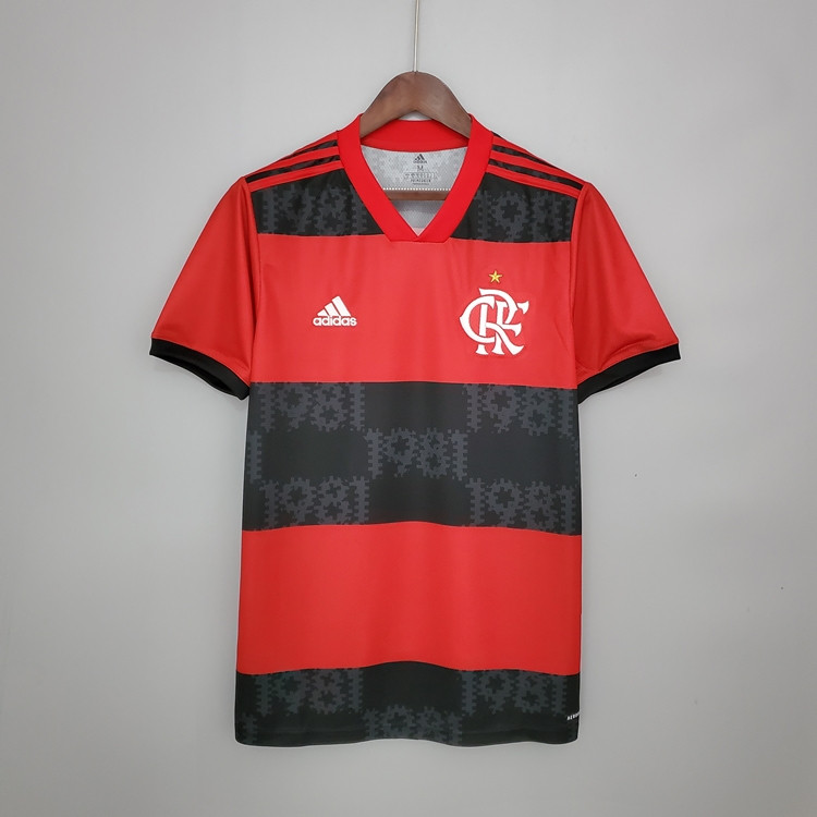 Breathable CR Flamengo Soccer Shirt Jersey 21-22 Home RedBlack