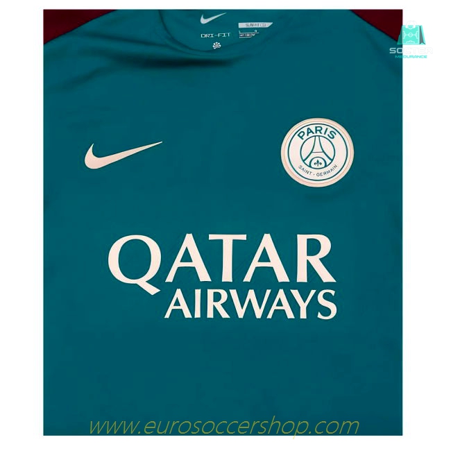 2024-2025 PSG Strike Dri-Fit Training Shirt (Teal) - Kids (Ronaldinho 10)