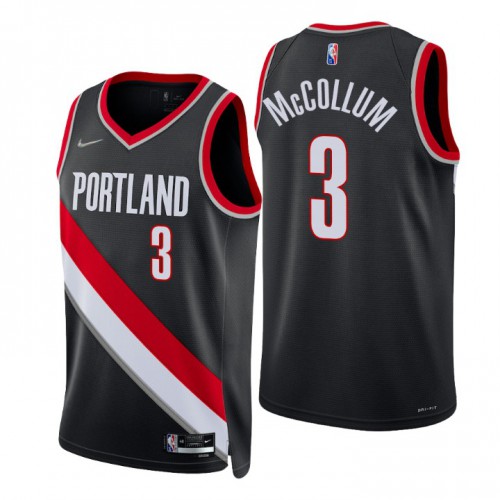 Black Nike Trail Blazers #3 Trail Blazers Jersey - Moisture-Wicking