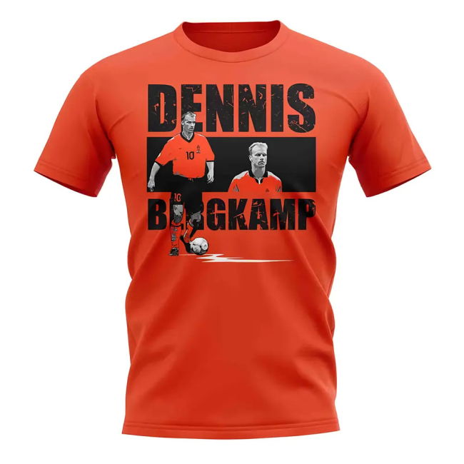 Dennis Bergkamp Player Collage T-Shirt (Orange) Euro Authentic