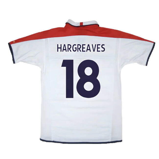 Exquisite England 2003-05 Home Shirt ((Very Good) L) (Hargreaves 18) Slim Fitting