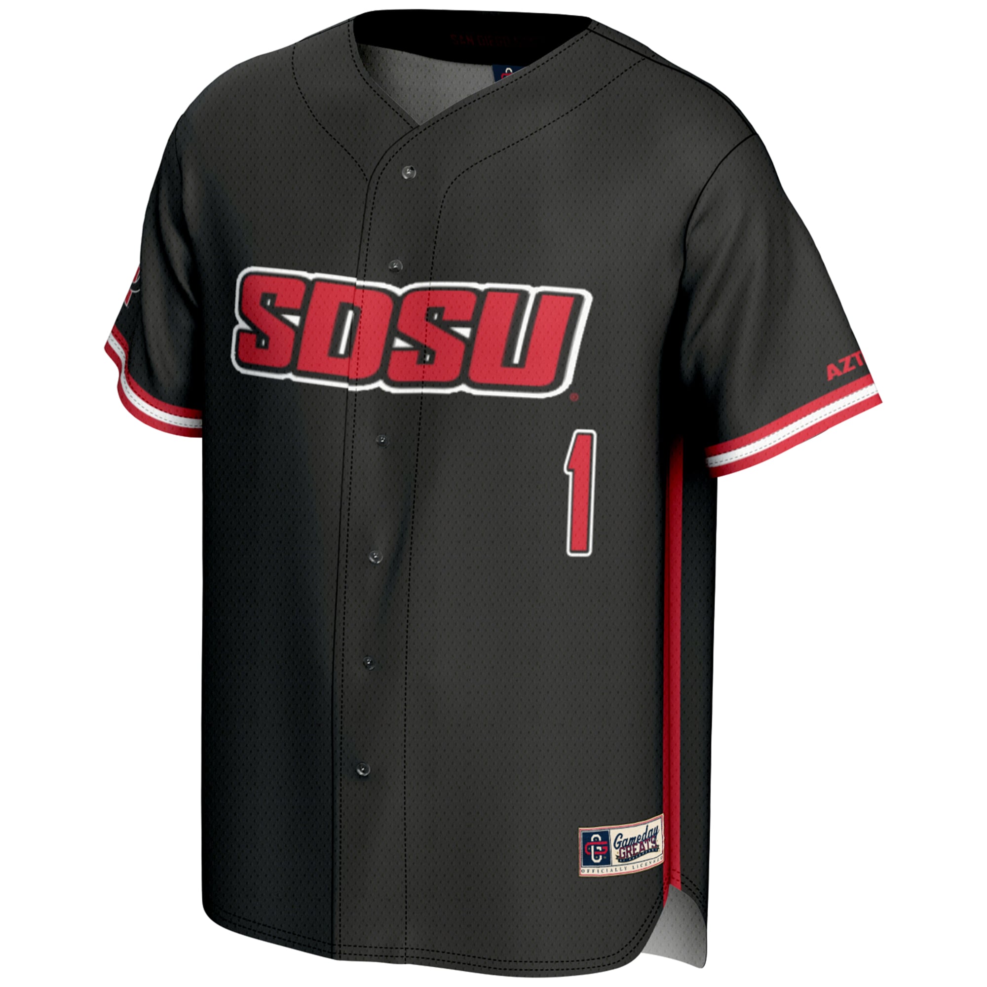 [DDG] San Diego State Aztecs GameDay Greats Lightweight Baseball Fashion Jersey - Black