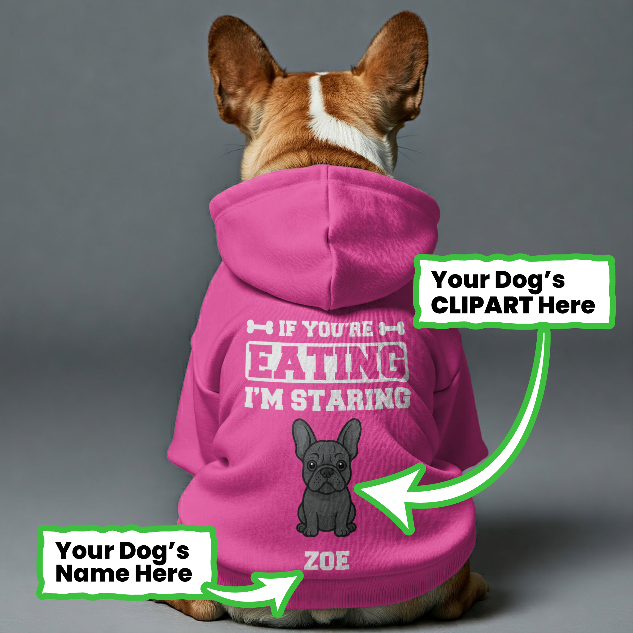 Comfortable If You're Eating - Personalized French Bulldog Hoodies Wi...