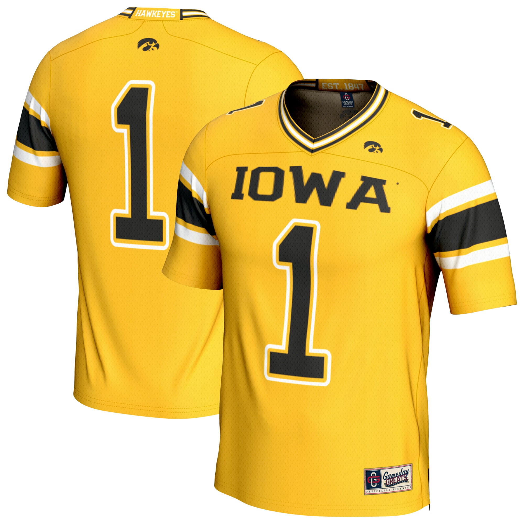 Iowa Hawkeyes GameDay Greats Youth Lightweight Collegiate Football Fashion 26/27 Football Jersey - Gold