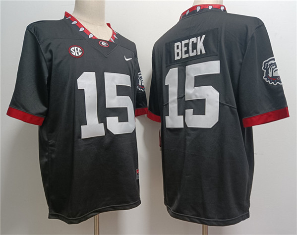 Men's None Black 2024 team authorized Carson Beck #15 home jersey