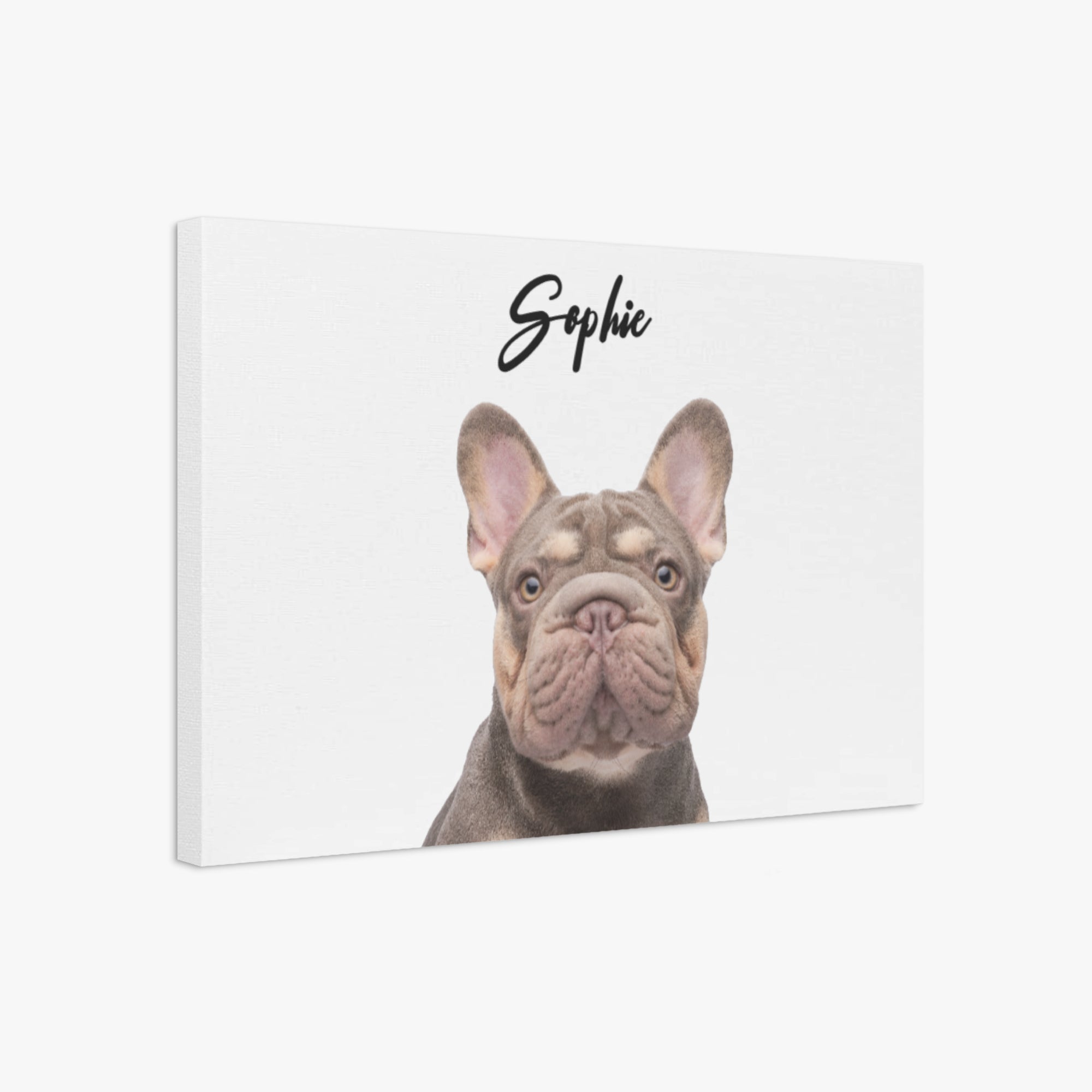 French Bulldog Khloe Personalized Adorable Frenchie Canvas Wall Art Durable Dog Item