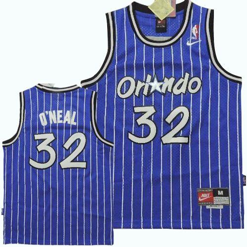 Orlando Magic #32 Shaquille ONeal Blue Nike Throwback Stitched Youth NBA Jersey Youth