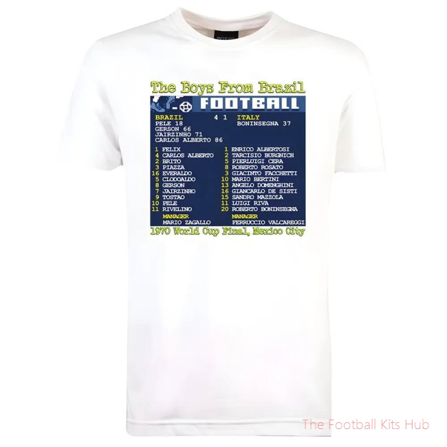 1970 World Cup Final (Brazil) Retrotext T-Shirt - White