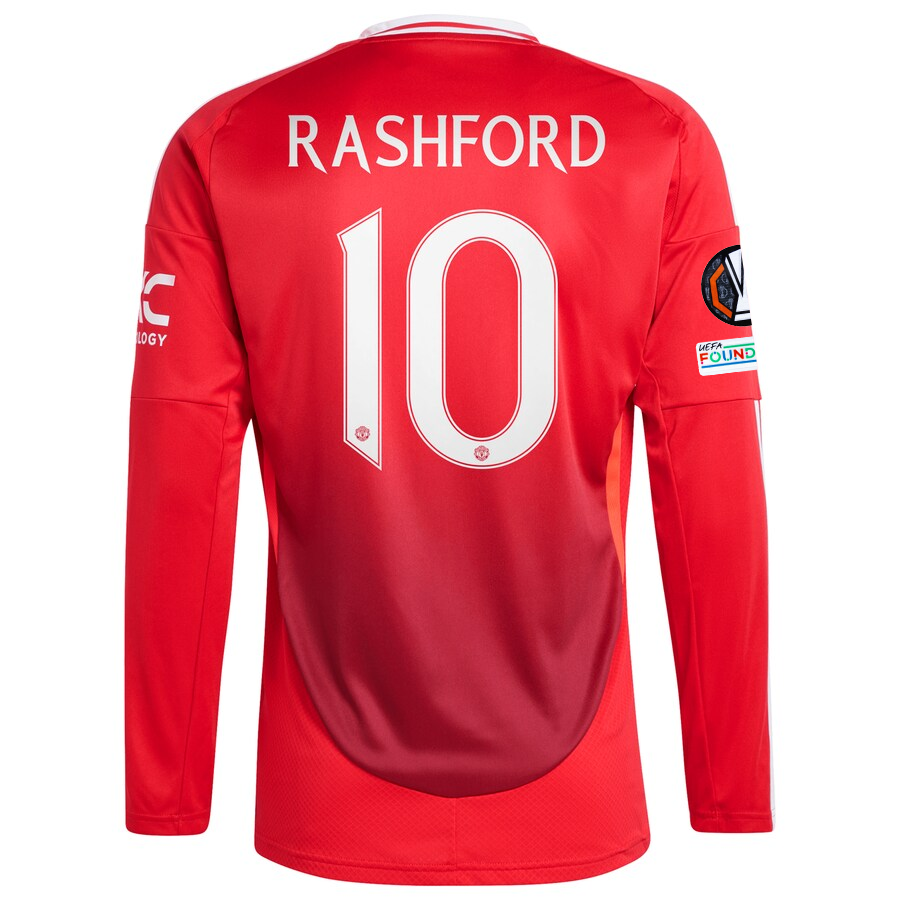 Marcus Rashford Manchester United Long Sleeve Home Jersey