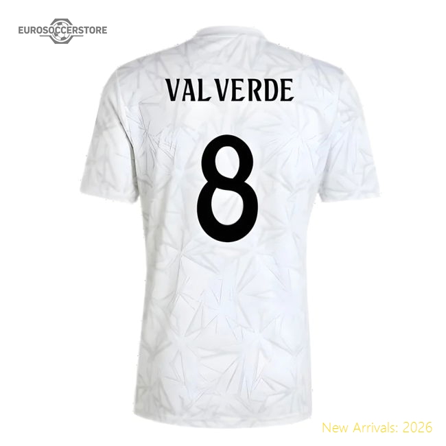 Premium 2024-2025 Real Madrid Pre-Match Shirt (White) (Valverde 8)