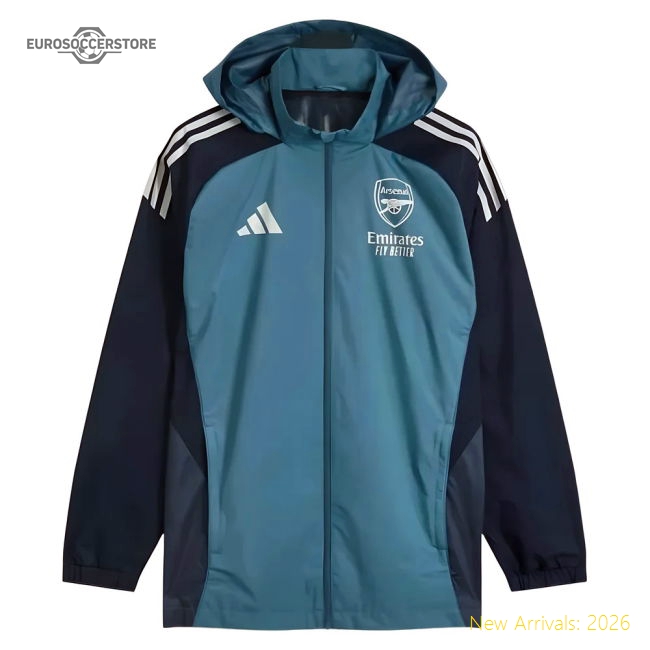 Authentic 2025-2026 Arsenal Allweather Jacket (blanch Blue) - Premium