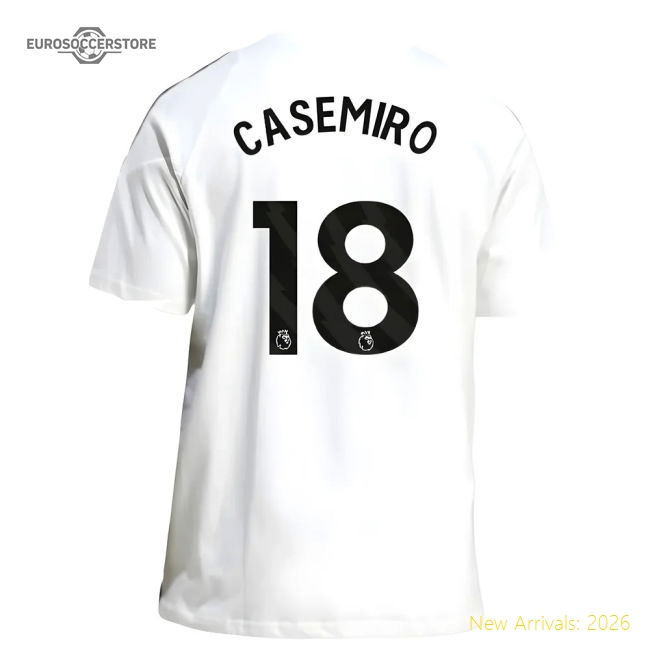 Official 2025-2026 Man Utd Training Tee (white) (casemiro 18)