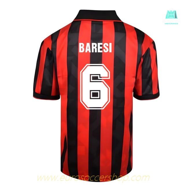 Score Draw AC Milan 1994 Retro Football Shirt (BARESI 6)