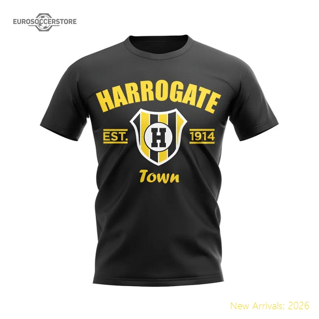 Harrogate Established Football T-Shirt Black Supporter Version