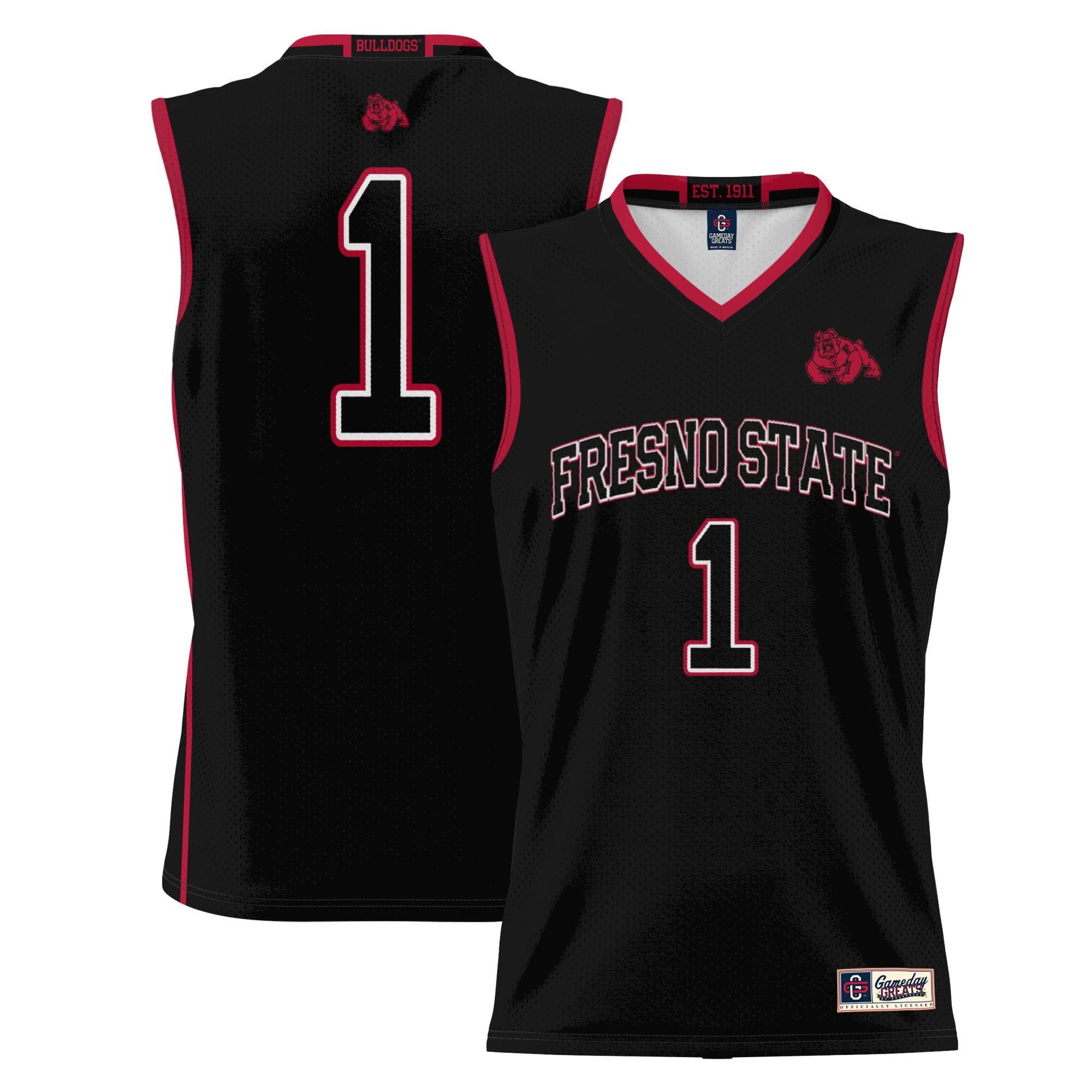 #1 Fresno State Bulldogs GameDay Greats Lightweight Basketball Jersey - Black