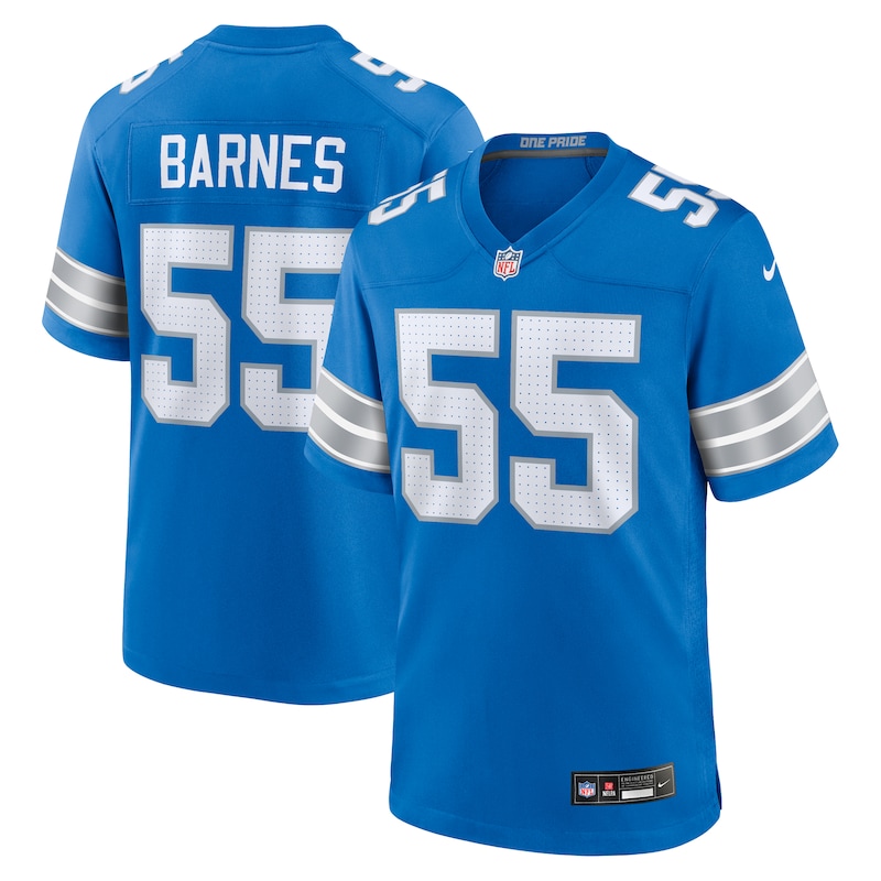 None Derrick Barnes DET Lions Championship Pro-Level Jersey Game Day W