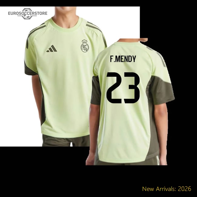 2025-2026 Real Madrid Training Jersey (Almost Lime) - Kids (F.Mendy 23)