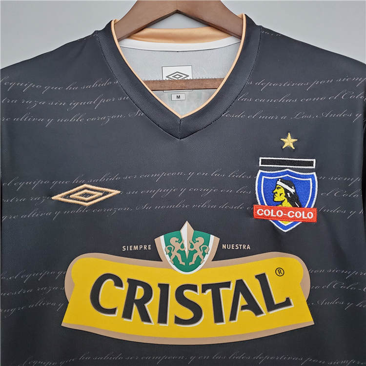 Breathable Colo-Colo Retro Soccer Jersey 2011 Black Away Football