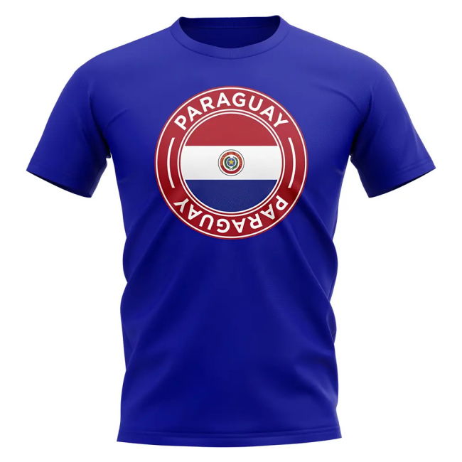 Championship Paraguay Football Badge T-Shirt (Royal) Quality