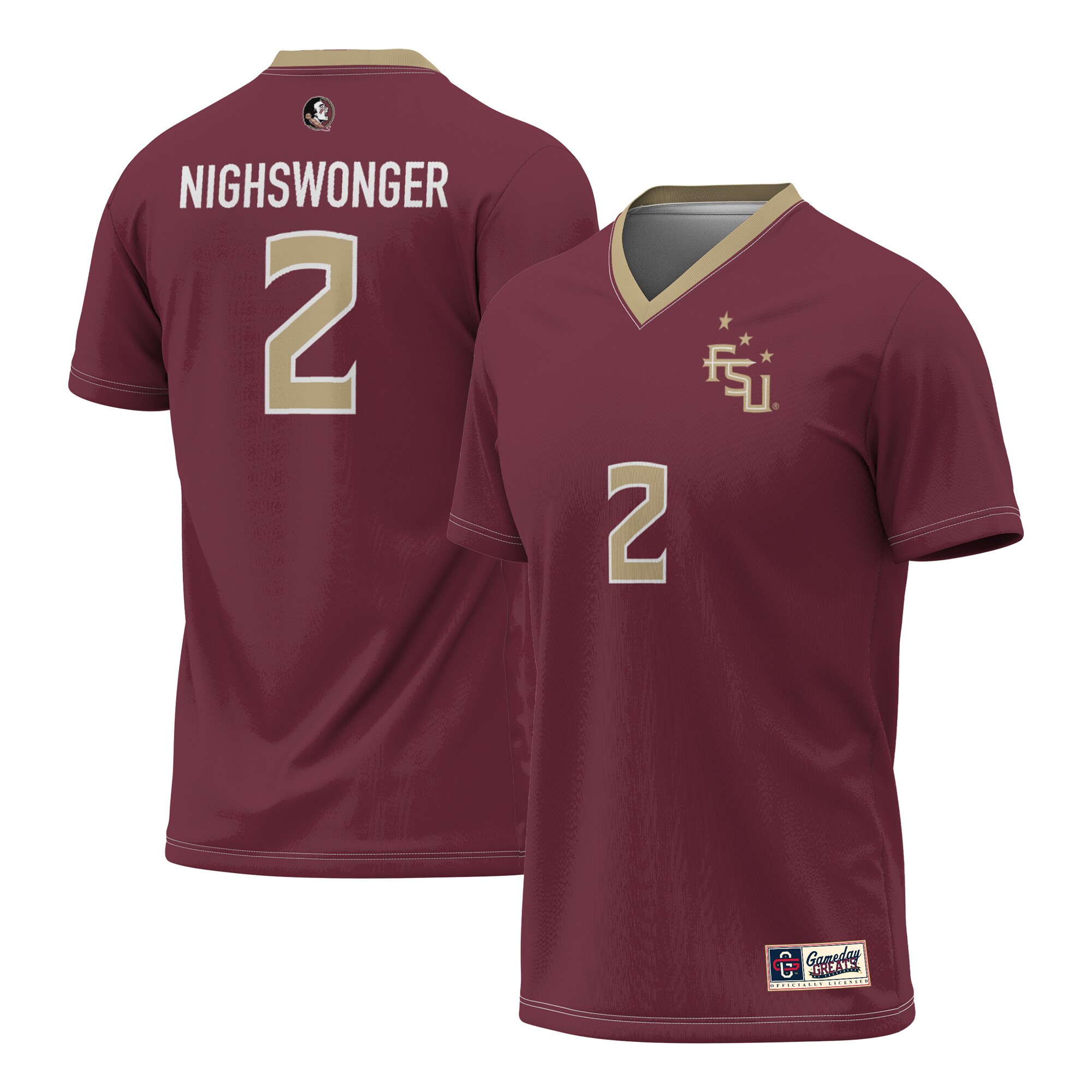 [DDG] Jenna Nighswonger Florida State Seminoles GameDay Greats Unisex Women's Soccer Fashion Jersey - Garnet
