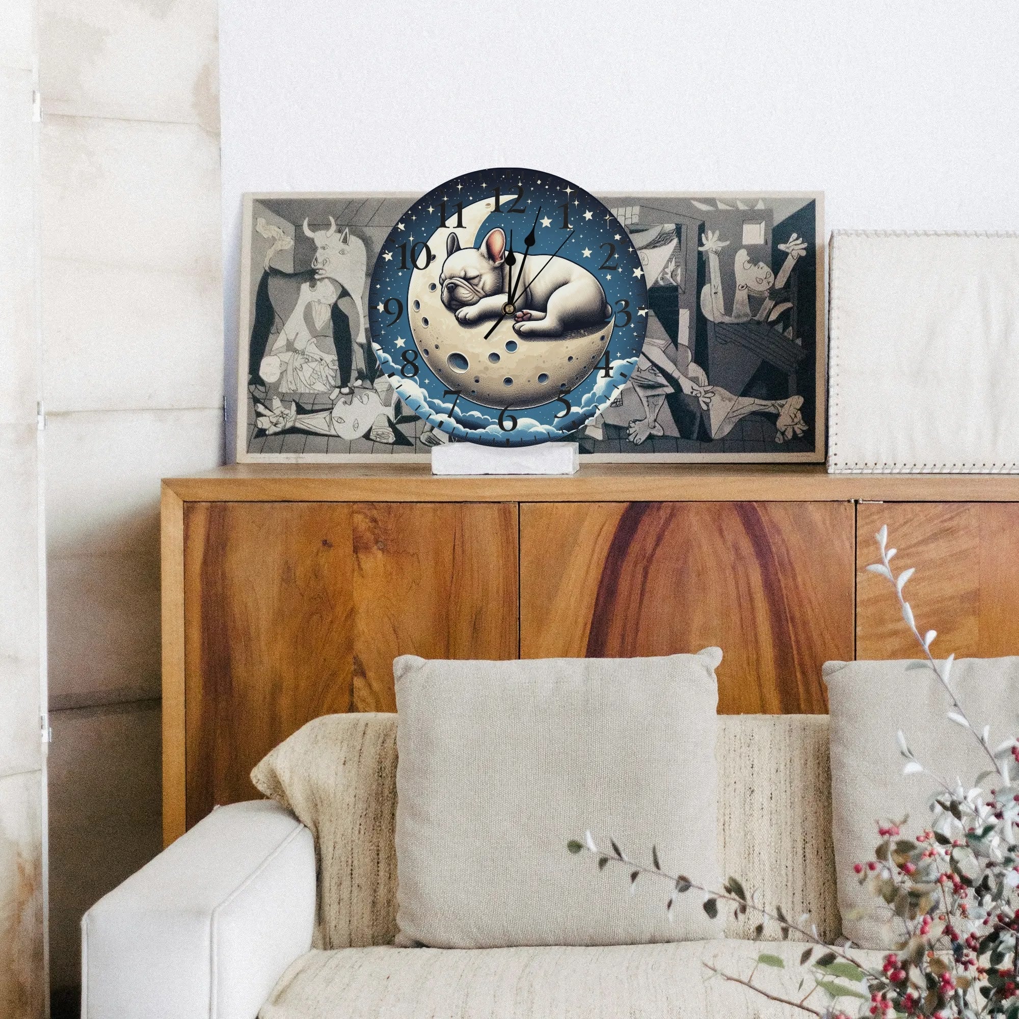 French Bulldog Lola Frameless Wall Clock Frenchie Pet Item