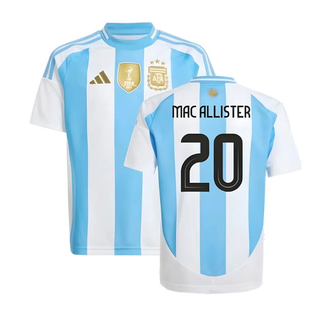 Authentic 2024-2025 Argentina Home Shirt (Kids) (Mac Allister 20)