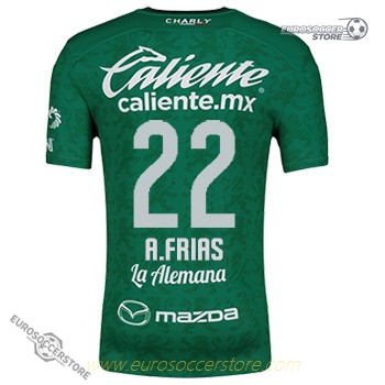 Club Leon's 24-25 Home Jersey featuring A.Frias 22