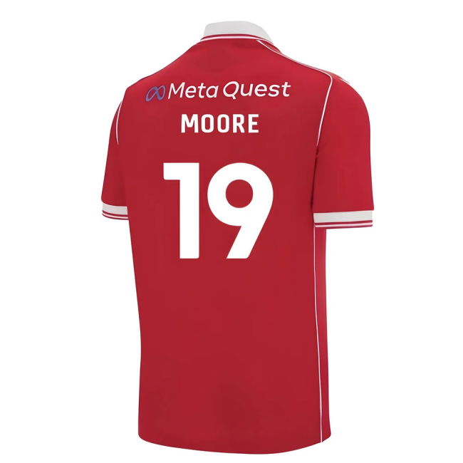 Official Licensed Football Wrexham Home Shirt Moore #19 2024-2025 ...