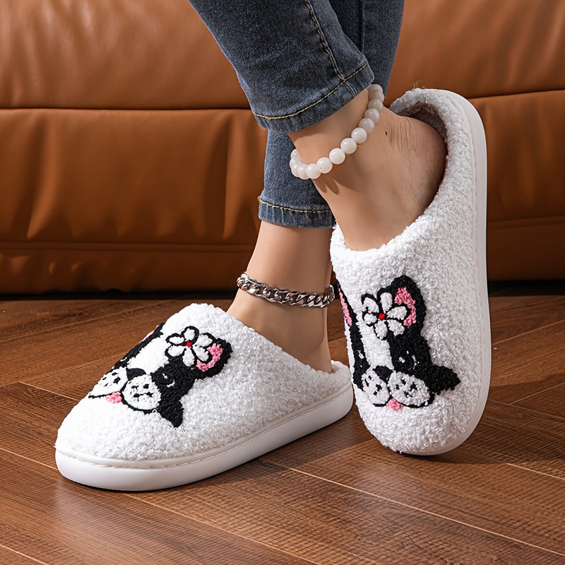 FrenFoot Adorable Frenchie Pattern Slippers for Dog Enthusiasts
