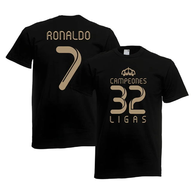 2012 Real Madrid Champions T-Shirt (Black) - Ronaldo 7 - Ultras App...