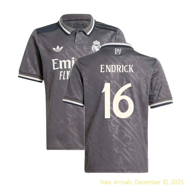 2024-2025 Real Madrid Third Shirt - Official Game Day (Endrick 16) -...
