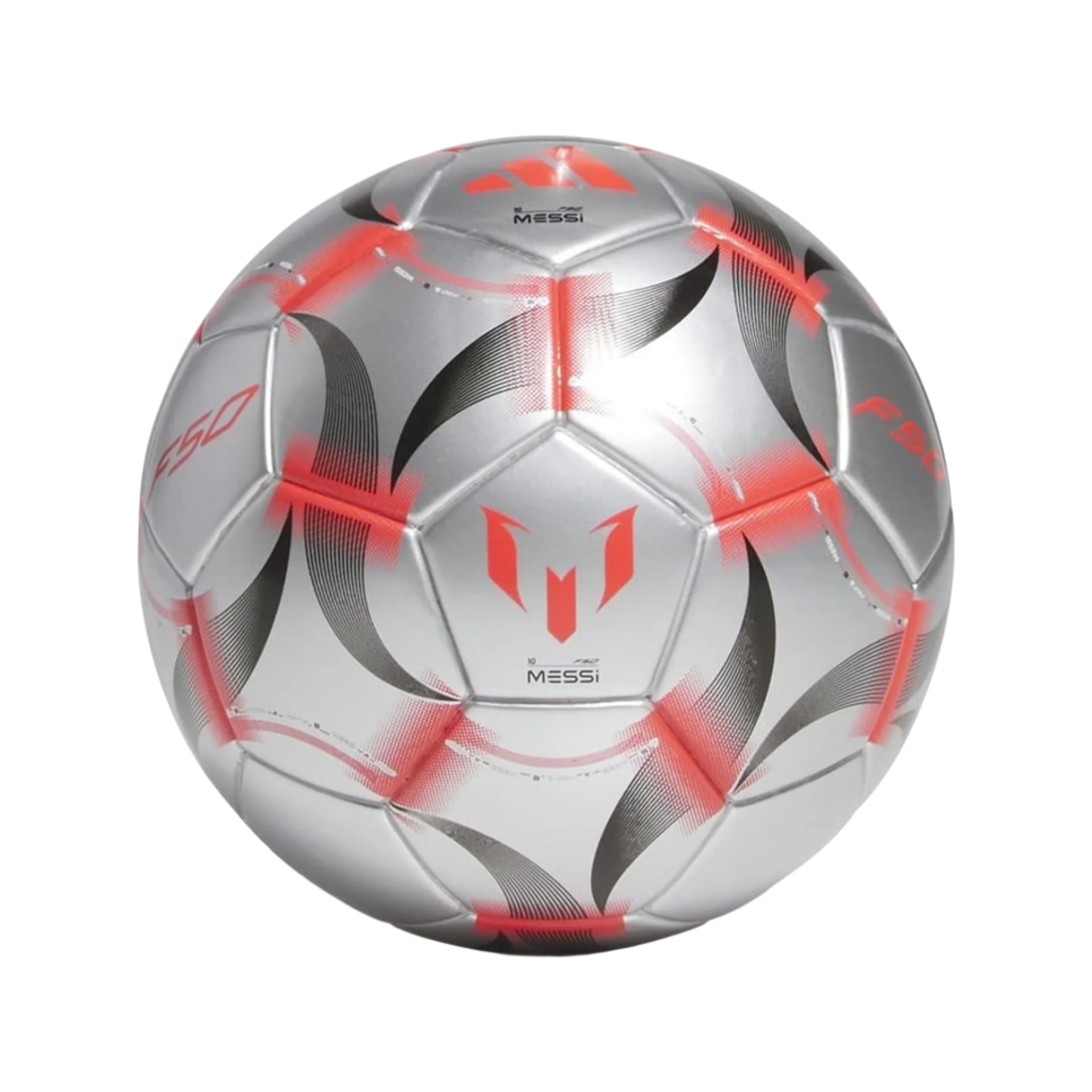 Messi Mini Ball Iron Metallic White Black