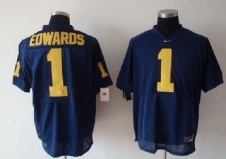 Men's UM Wolverines Edwards Navy #1 premium Blue 2024 authentic Jersey