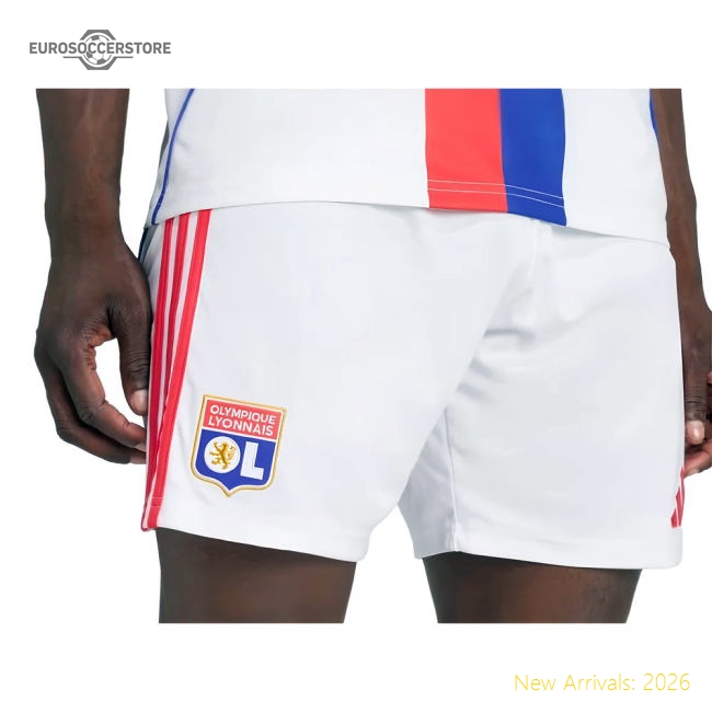 Supporter Top-Quality 2025-2026 Olympique Lyon Home Shorts (White)