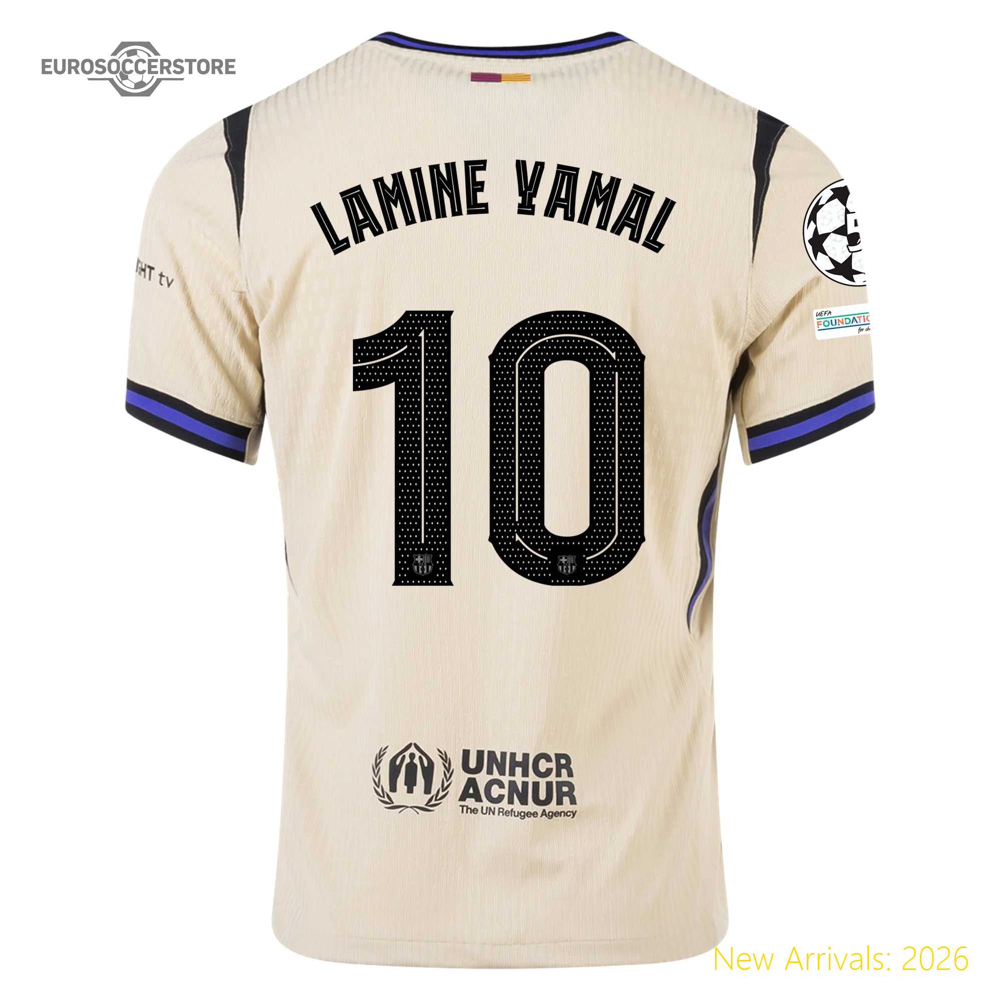 Men Bar Lamine Yamal Barcelona Away Ucl Official Away Jersey 2023