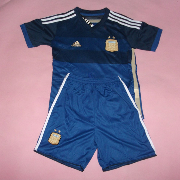 Kids 2014 World Cup Argentina Away Whole KitShirtShorts - World Cup