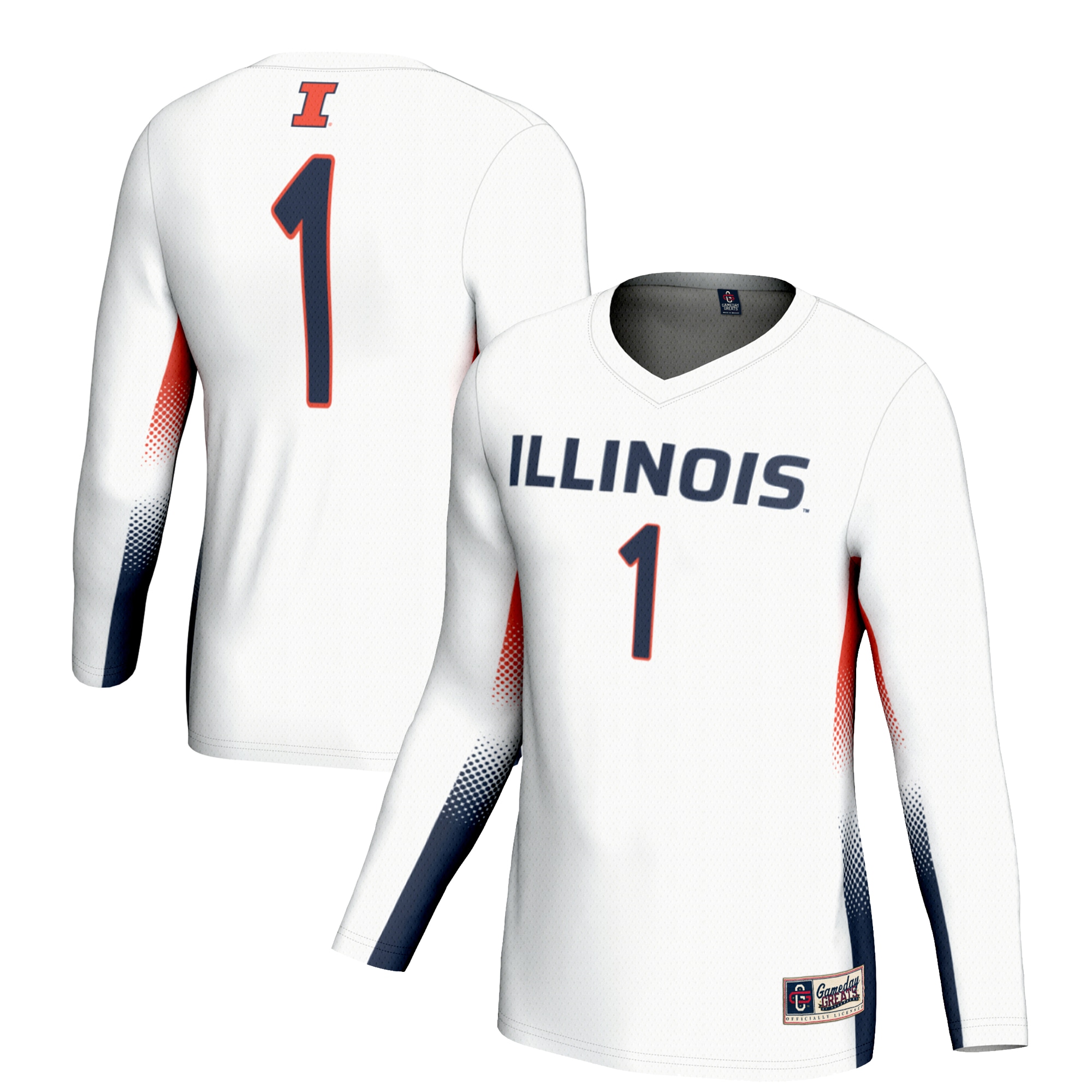 [NJP] Illinois Fighting Illini GameDay Greats Unisex Lightweight Volleyball Jersey - White