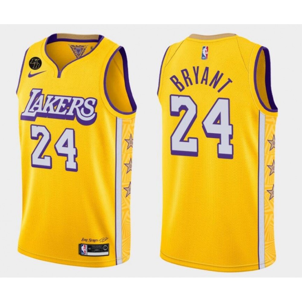 Fan Favorite Contemporary Men's LAL #24 Kobe Gold Basketball Jersey