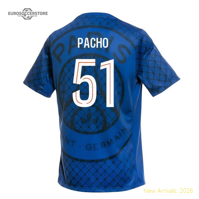 Top-Quality 2025-2026 Psg Academy Pro Home Pre Match Shirt (Royal) (Pacho