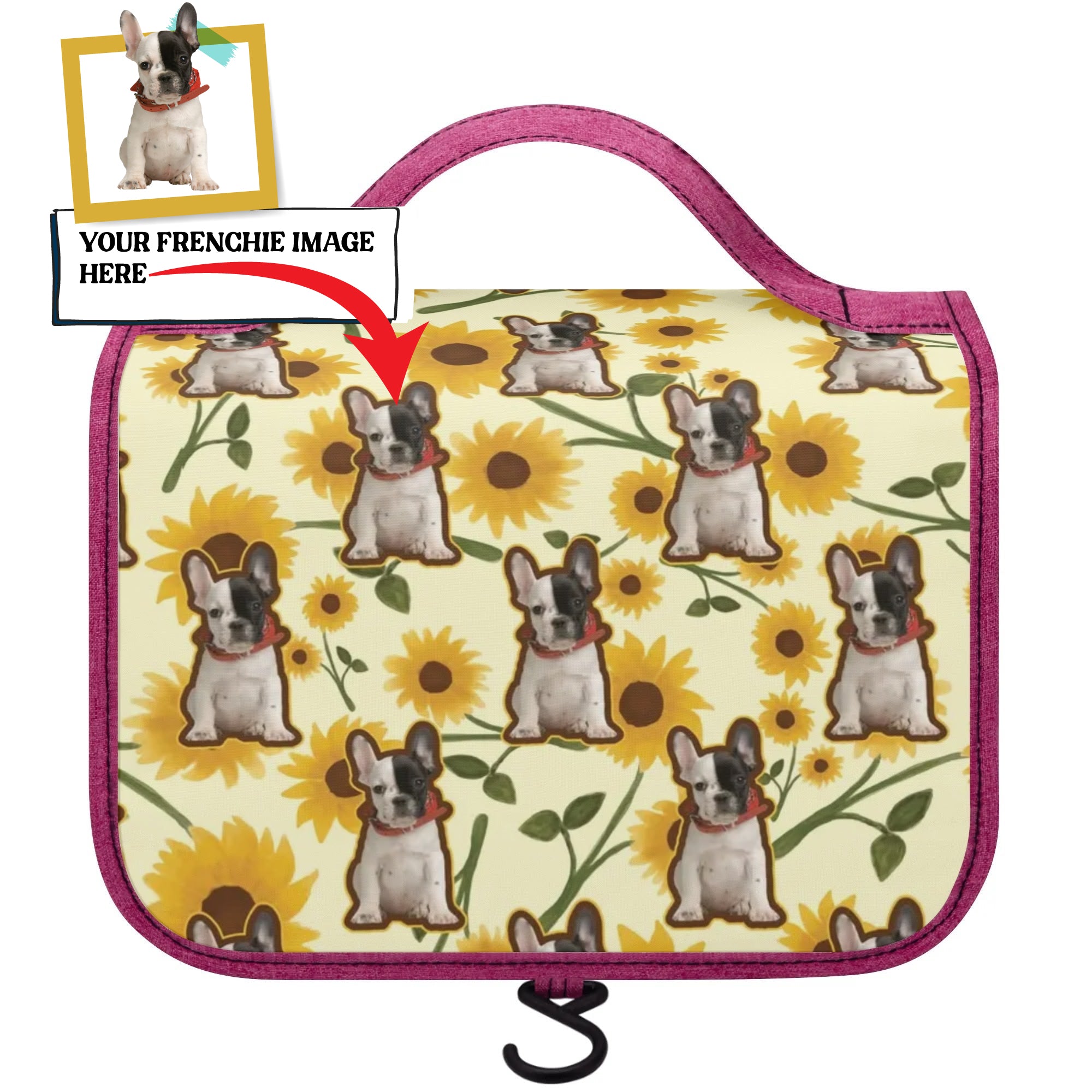 Personalized Cosmetic Travel Bag with Your french Bulldog’s Image