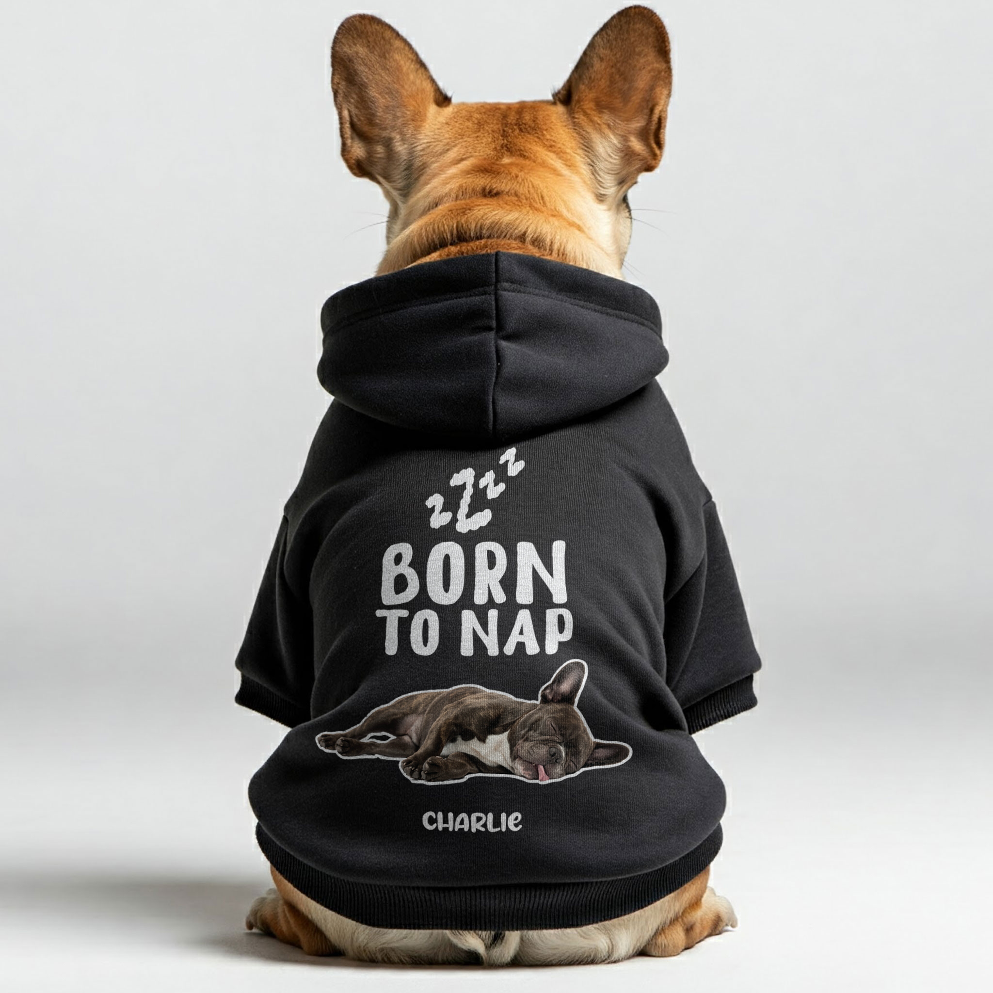 French Bulldog Born To Nap – Personalized French Bulldog Hoodies With