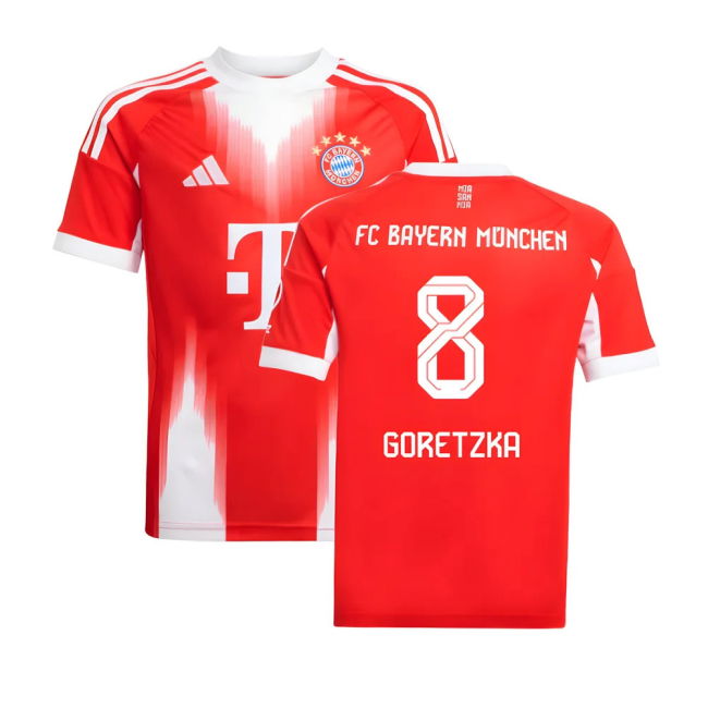 2025-2026 Bayern Munich Home Value for Money Shirt - Kids (Goretzka 8)