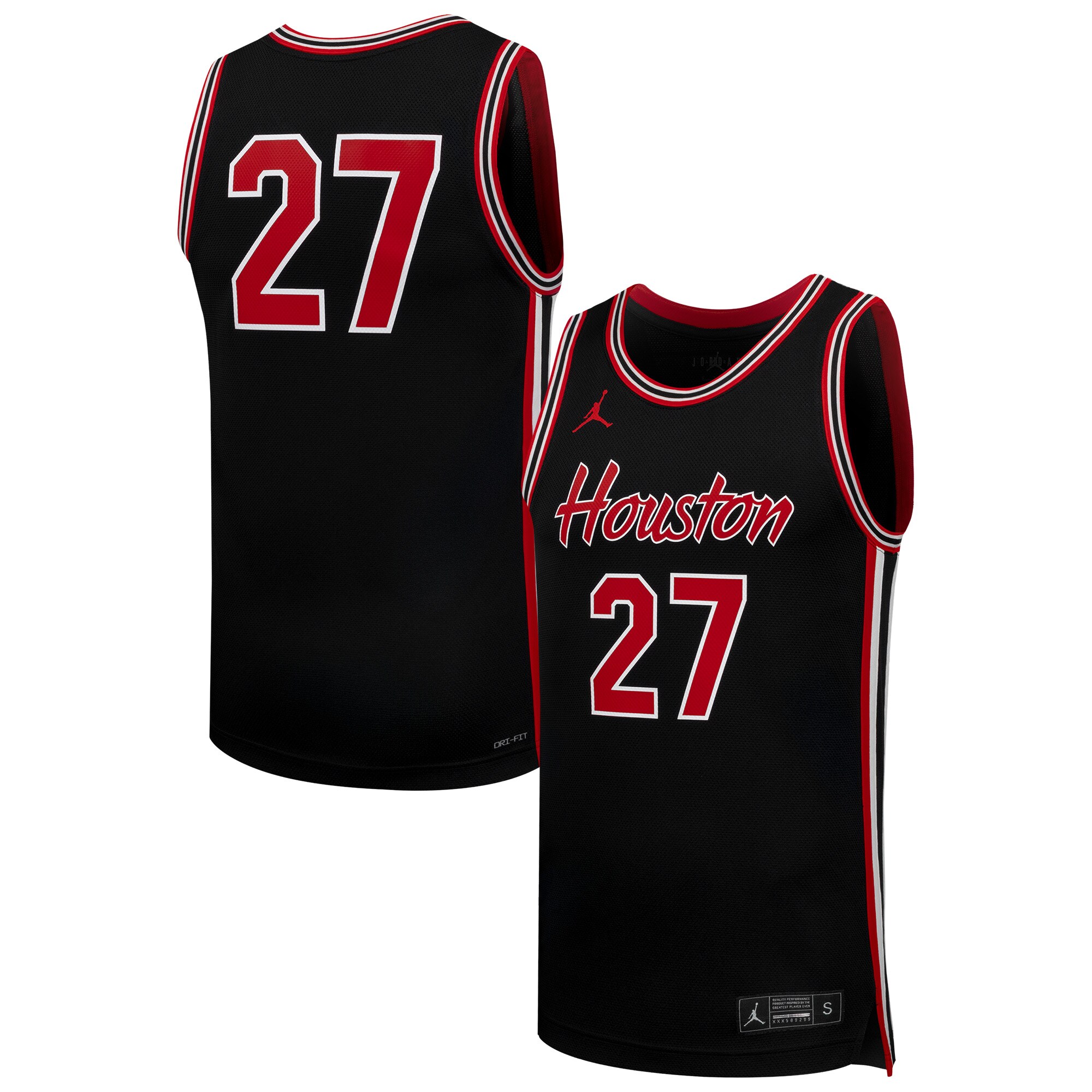 [DDG] Houston Cougars Replica Basketball Jersey - Black