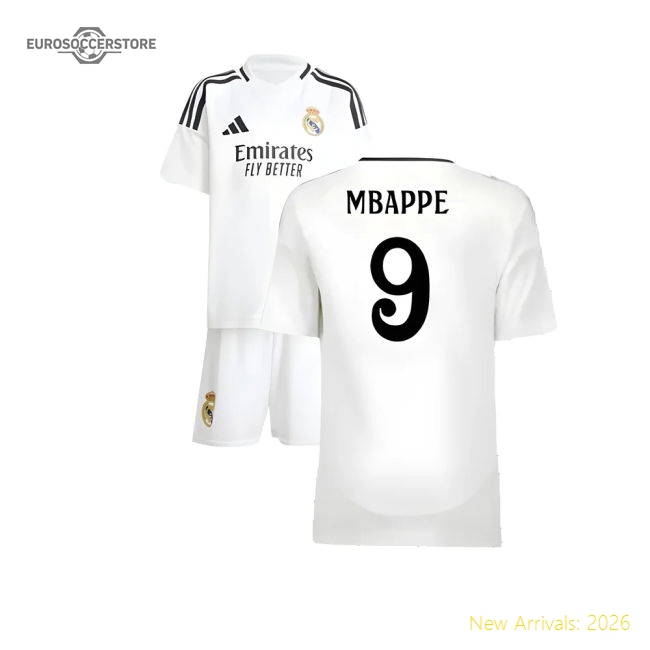 High-Quality 2024-2025 Real Madrid Home Mini Kit (Mbappe 9)