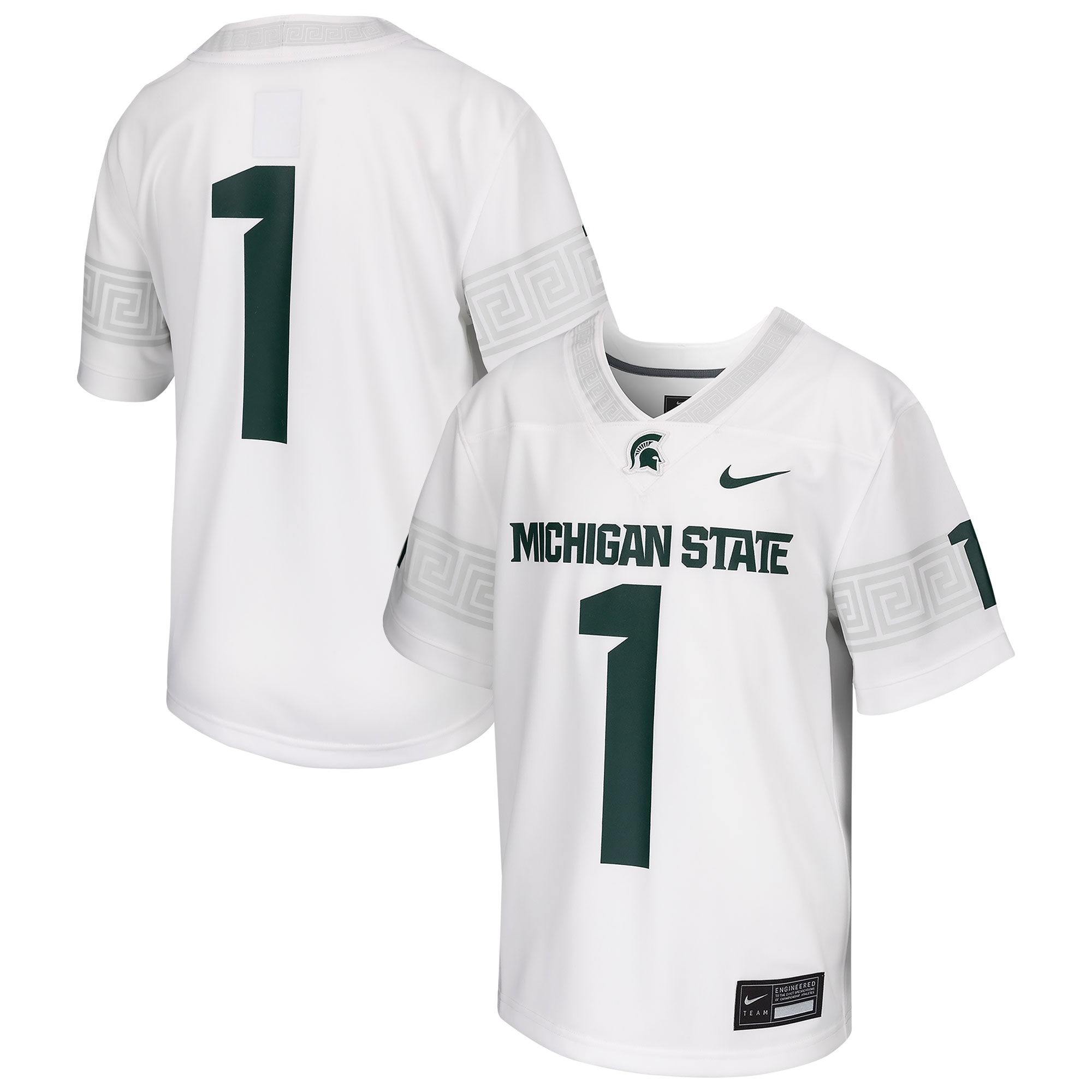 [NJP] # Michigan State Spartans Football Game Jersey - White